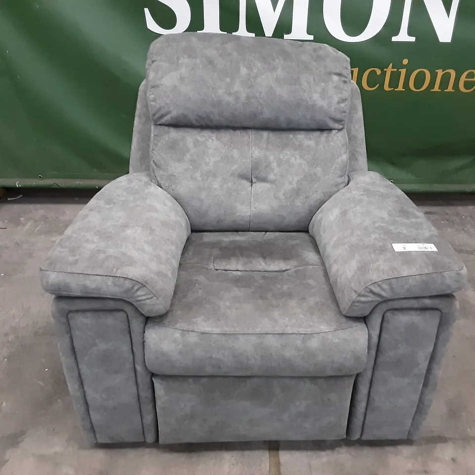 QUALITY BRITISH MANUFACTURED DESIGNER G PLAN BURFORD ELECTRIC RECLINING CHAIR A027 PRAMA PEWTER 
