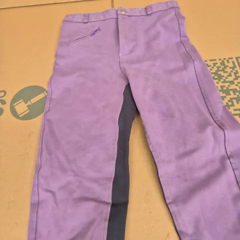LEGACY EQUESTRIAN PURPLE TROUSERS WITH BLACK SIDE STRIPE SIZE 28