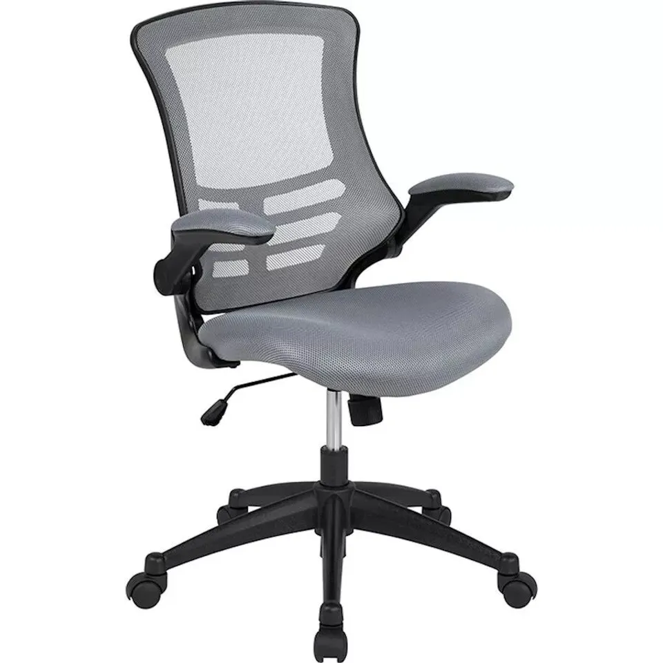 BOXED FLASH FURNITURE MID-BACK DARK GREY MESH SWIVEL OFFICE CHAIR - BL-X-5M-DKGY-GG (1 BOX)