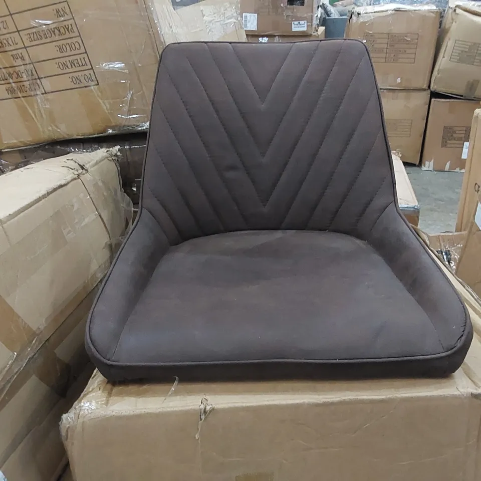 BOXED LOURDES SET OF TWO BROWN LEATHAIRE BAR STOOLS // NO CHAIR LEGS (1 BOX)