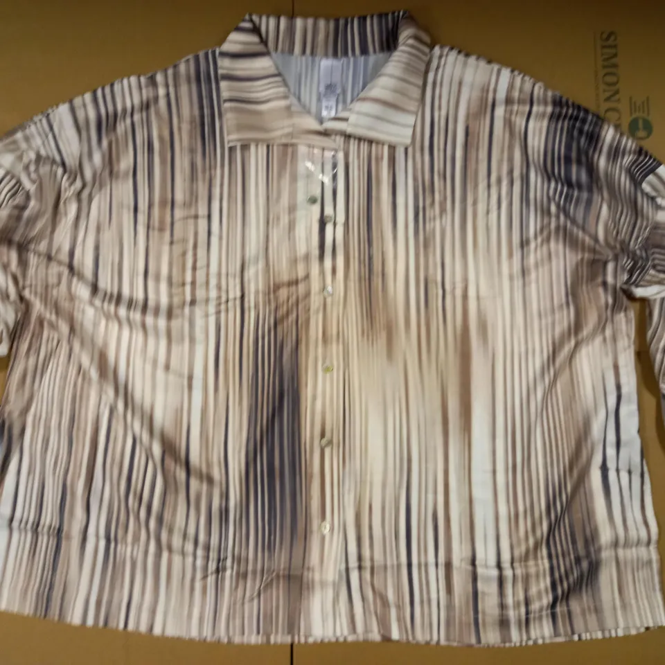 BRAND NEW MARLA WYNNE NEUTRAL SATIN SHIRT - SIZE L