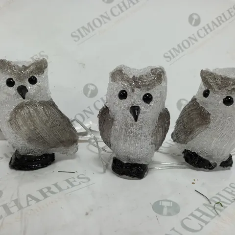 SET OF 3 LED OWLS