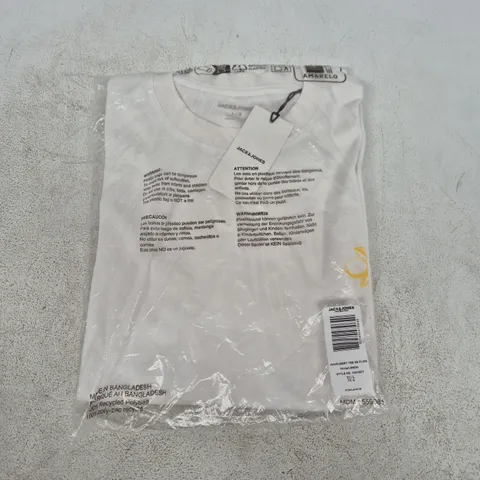 BAGGED JACK & JONES RUBERT TEE SS FLOW IN WHITE - EU LARGE