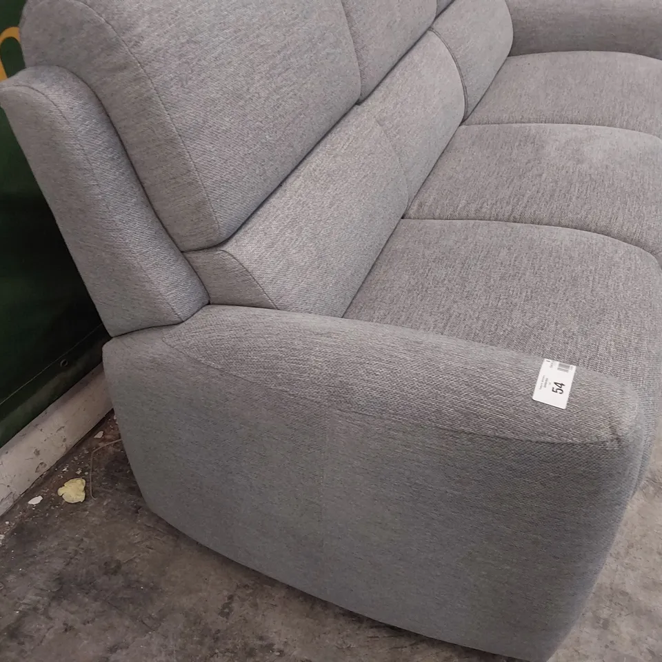 QUALITY BRITISH DESIGNER G PLAN THREE SEATER SOFA GREY FABRIC 