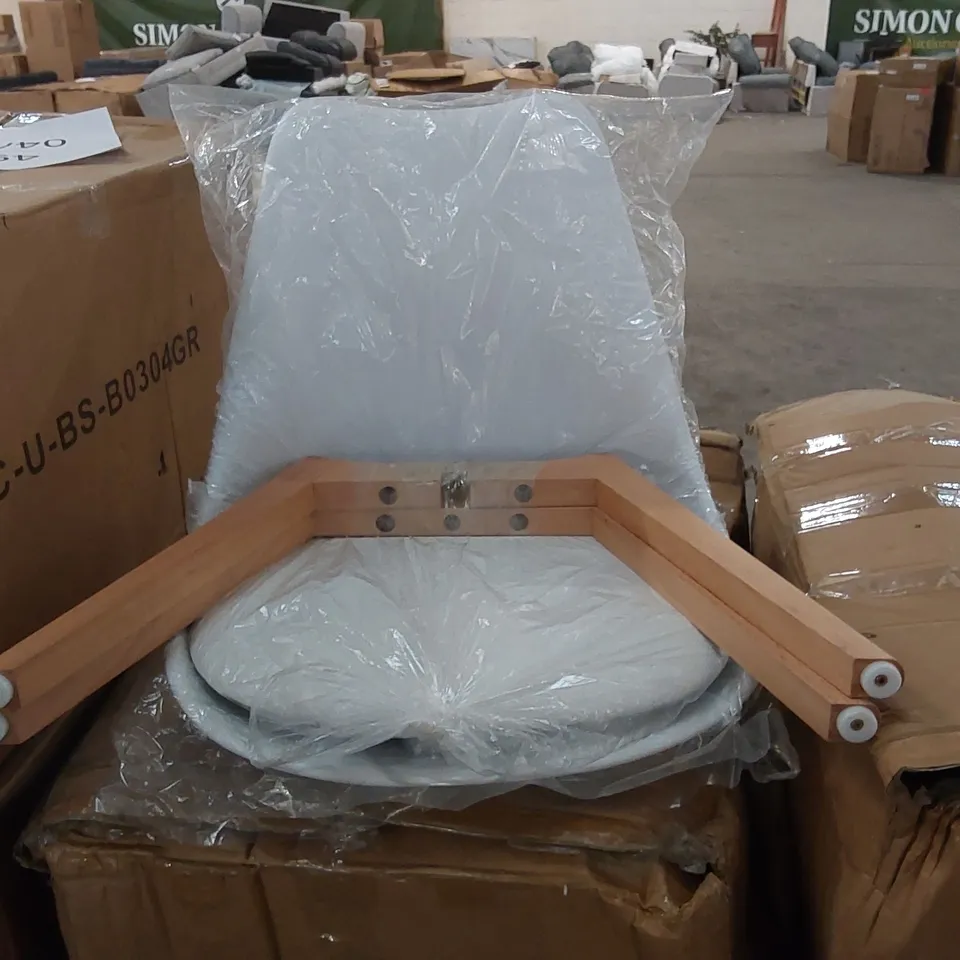 BOXED PLASTIC BACK, PADDED SEAT WHITE SIDE/DINING CHAIR