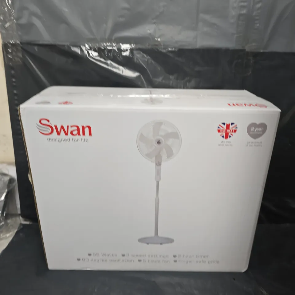 BOXED SWAN FREESTANDING STAND FAN - WHITE 