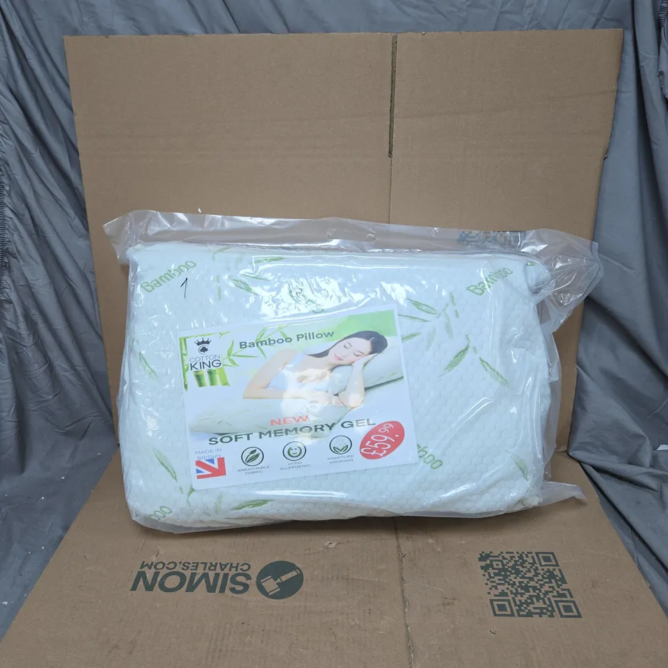 COTTON KING BAMBOO PILLOW SOFT MEMORY GEL RRP £59.99