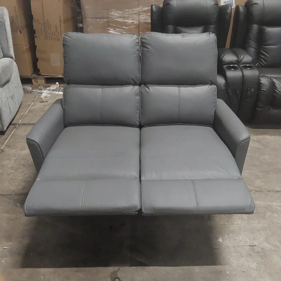 QUALITY DESIGNER FAUX LEATHER MANUAL RECLINER 2 SEATER SOFA