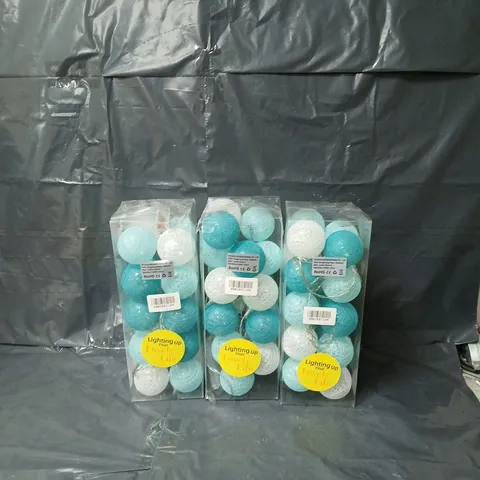 3 BOXED OF DECORATIVE BALL STRING LIGHTS
