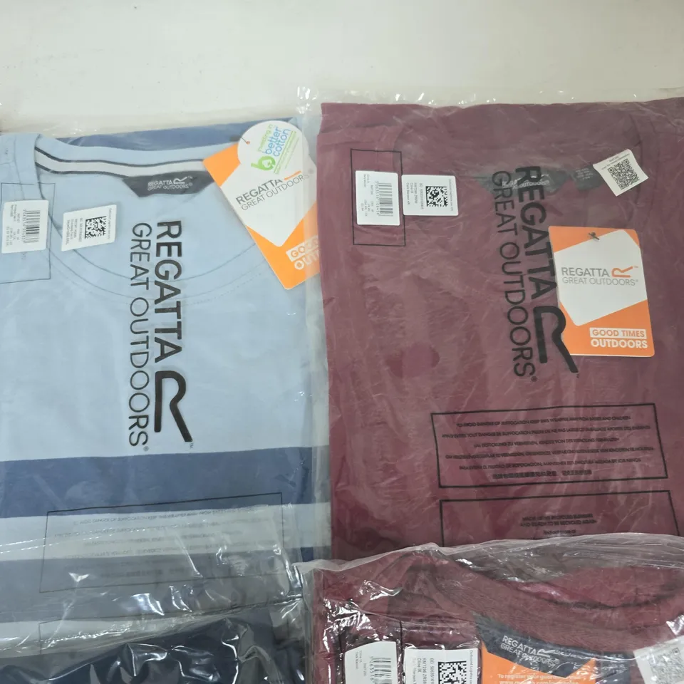 LOT OF 10 ASSORTED BRAND NEW REGATTA T-SHIRTS IN VARIOUS STYLES, COLOURS AND SIZES