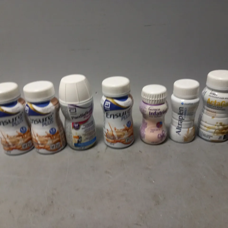 APPROXIMATELY 15 HEALTH DRINKS TO INCLUDE ACTIGAIN 2.4, INFATRINI, AND ALTRAPLEN ETC. 