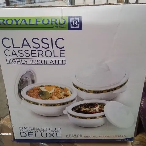 BOXED ROYALFORD CLASSICC3-PIECE CASSEROLE SET