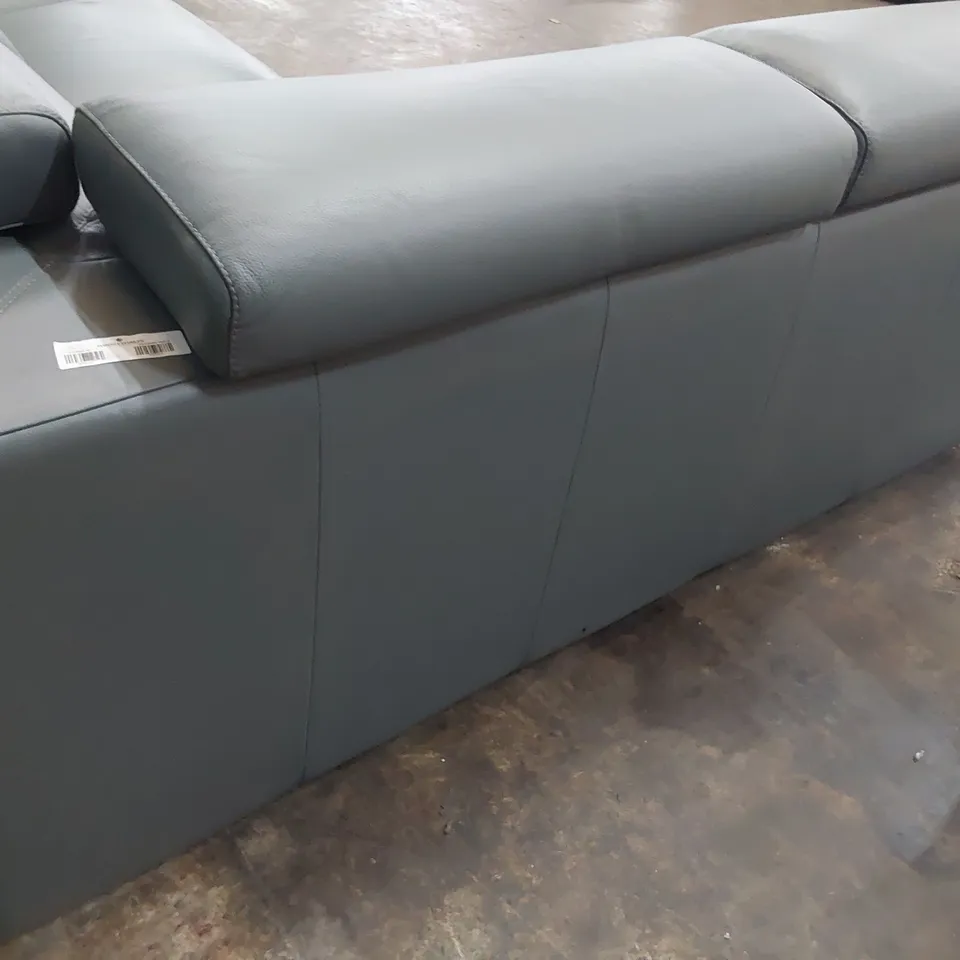 QUALITY ITALIAN DESIGNER RICCARDO POWER RECLINING CHAISE SOFA GREY LEATHER