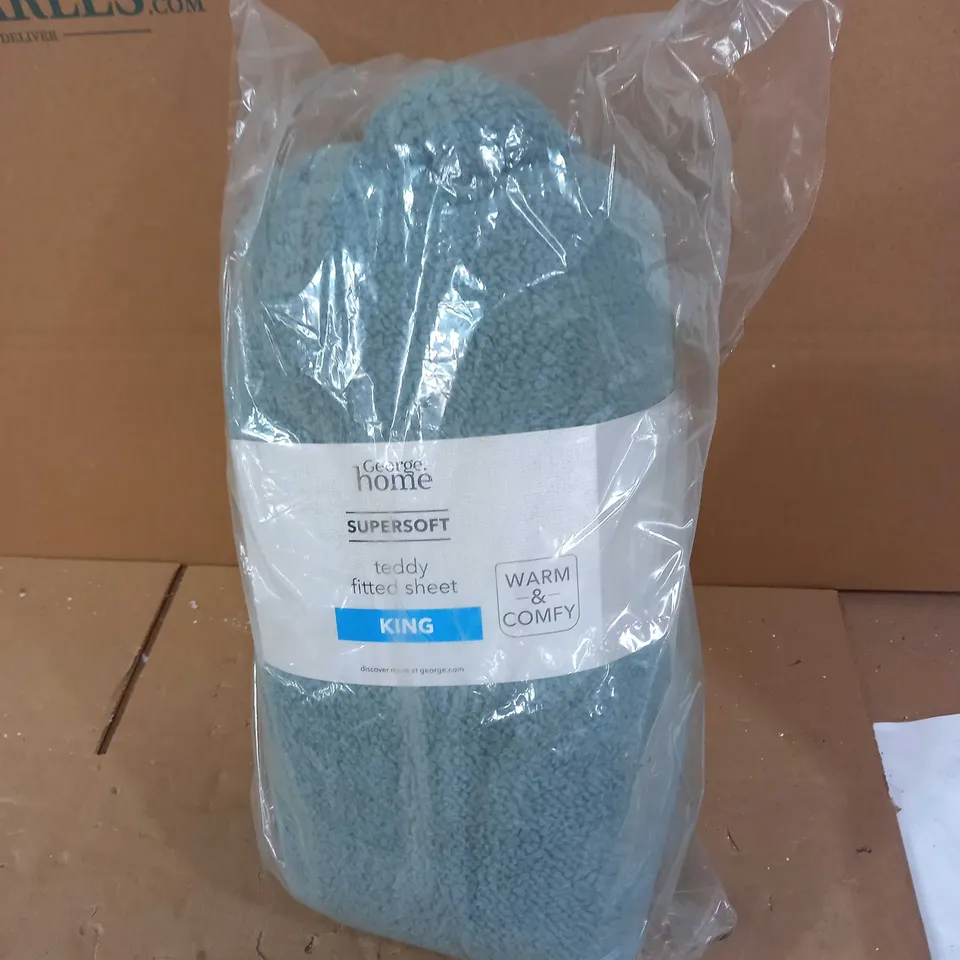 LOT OF 4 BRAND NEW GEORGE HOME SUPERSOFT TEDDY FITTED SHEETS - KING