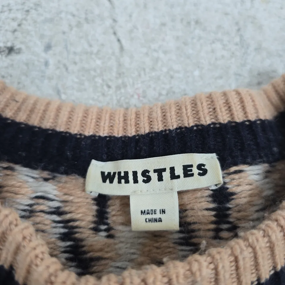 WHISTLES DIAMOND PATTERN KNIT JUMPER – UK SIZE M