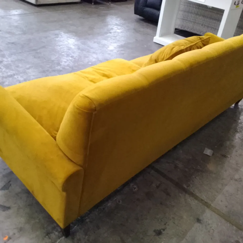 QUALITY DESIGNER 4 SEATER SOFA - MUSTARD FABRIC 