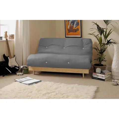 BOXED/BAGGED ARLETE UPHOLSTERED TUFTED FUTON AND MATTRESS - GREY (2 BOXES)