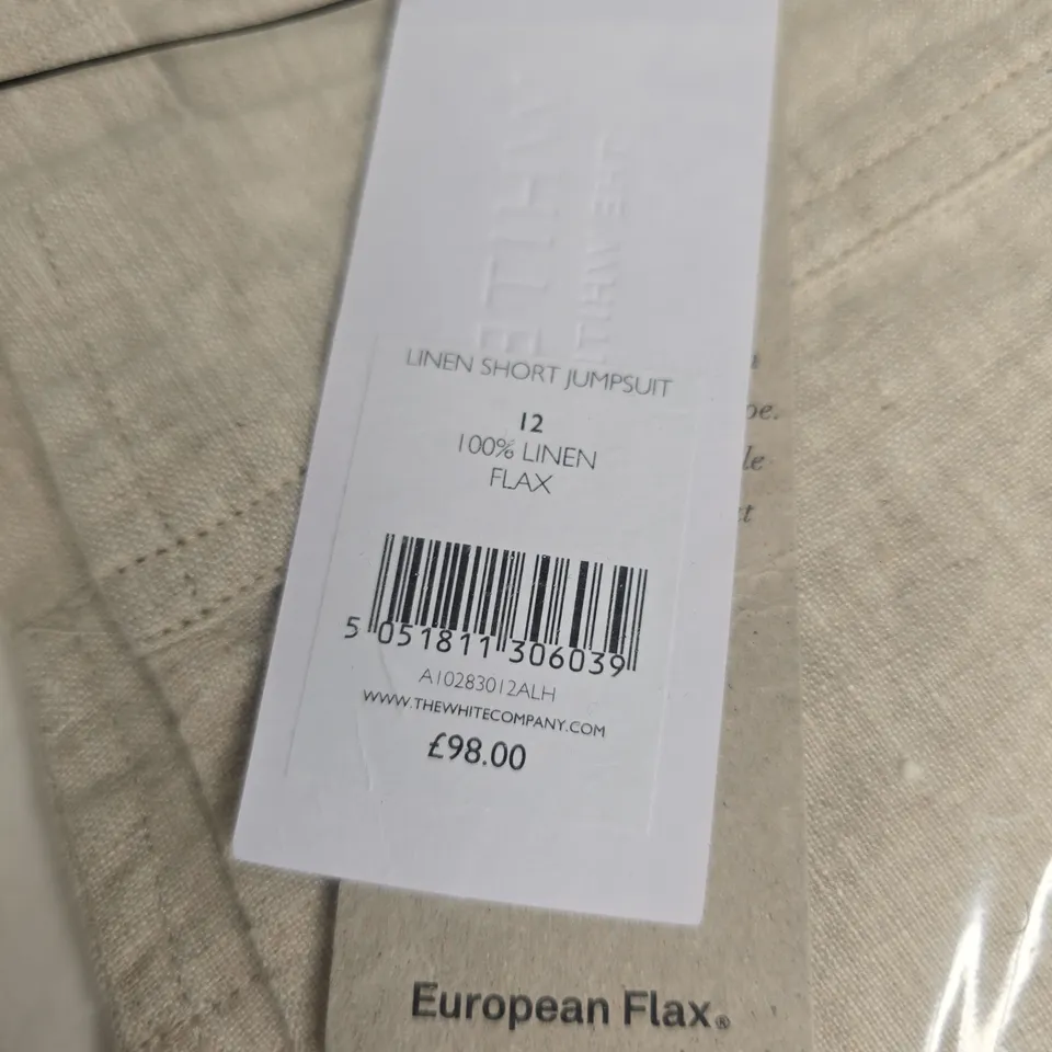 BAGGED THE WHITE COMPANY LINEN SHORT JUMPSUIT - 12