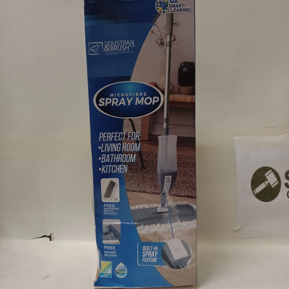 DUSTPAN & BRUSH MICROFIBRE SPRAY MOP – LIVING ROOM/KITCHEN CLEANING KIT (BOXED)