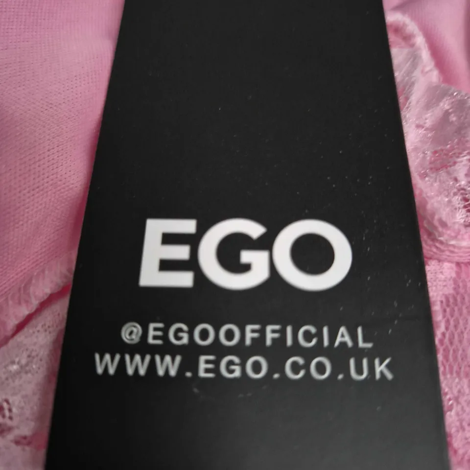 EGO PINK PLUNGE HALTERNECK RUCHED DETAIL MAXI DRESS – UK 8