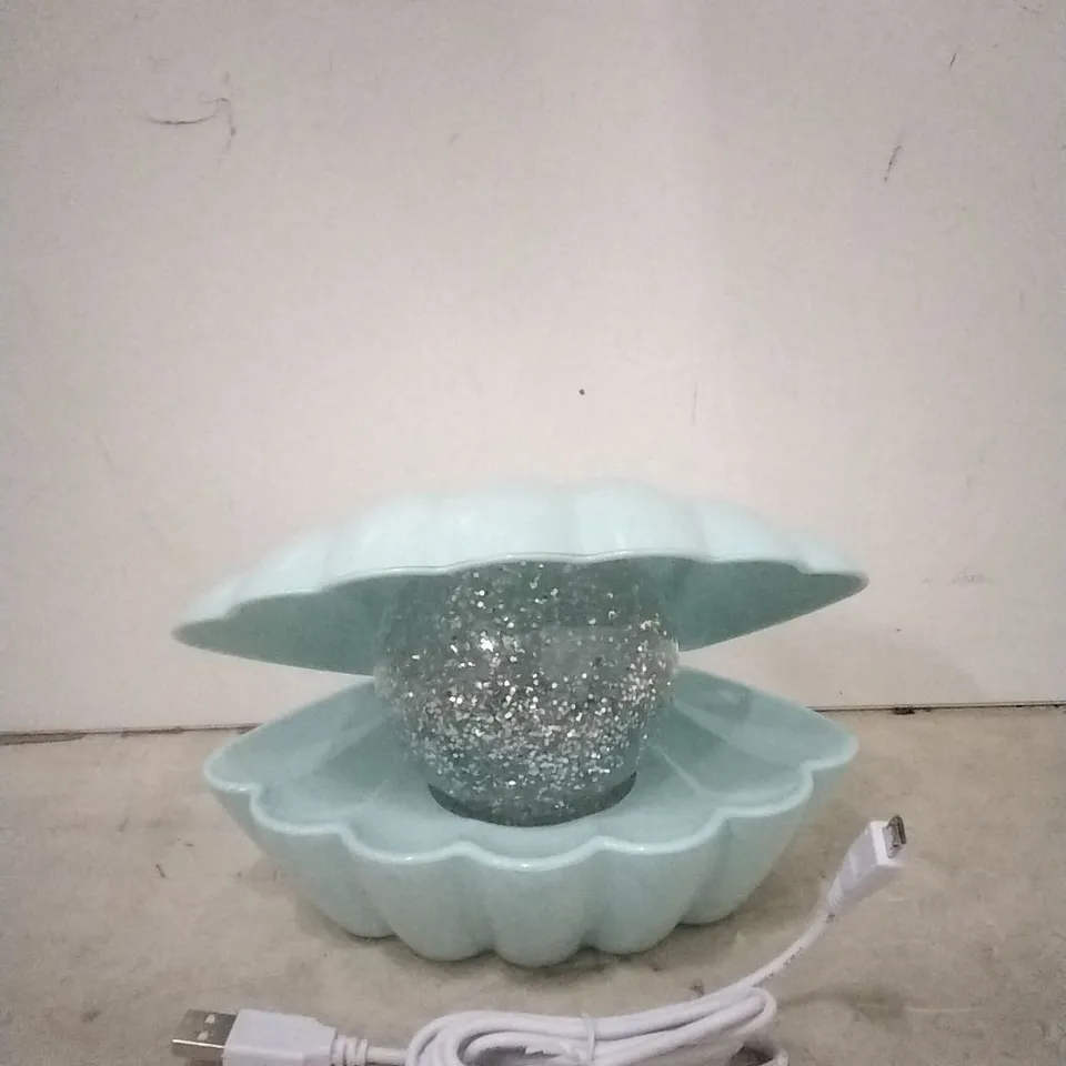 BOXED SENSE AROMA CLAM GLITTER PEARL COLOUR CHANGING LED LAMP (MINT) 