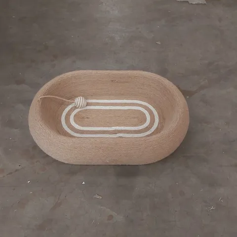 2 IN 1 OVAL SISAL CAT SCRATCHER AND BED WITH TOY BALL