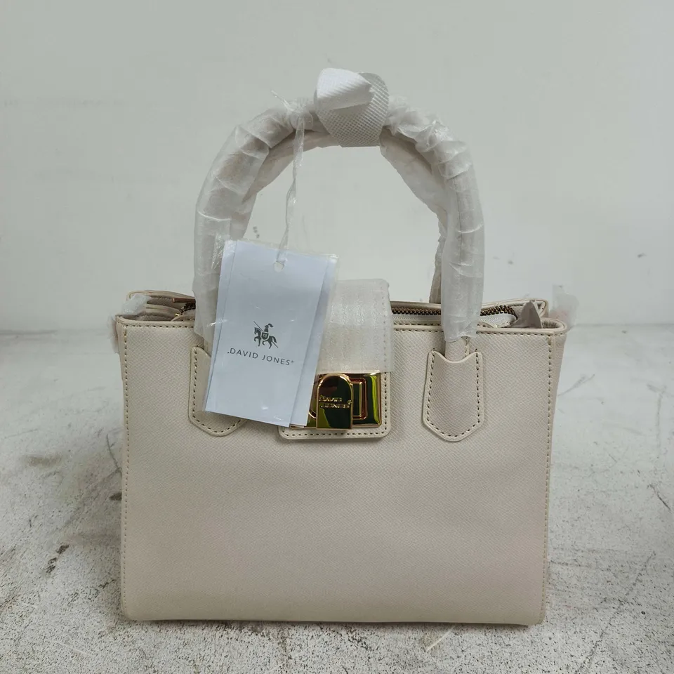 DAVID JONES BEIGE TEXTURED HANDBAG