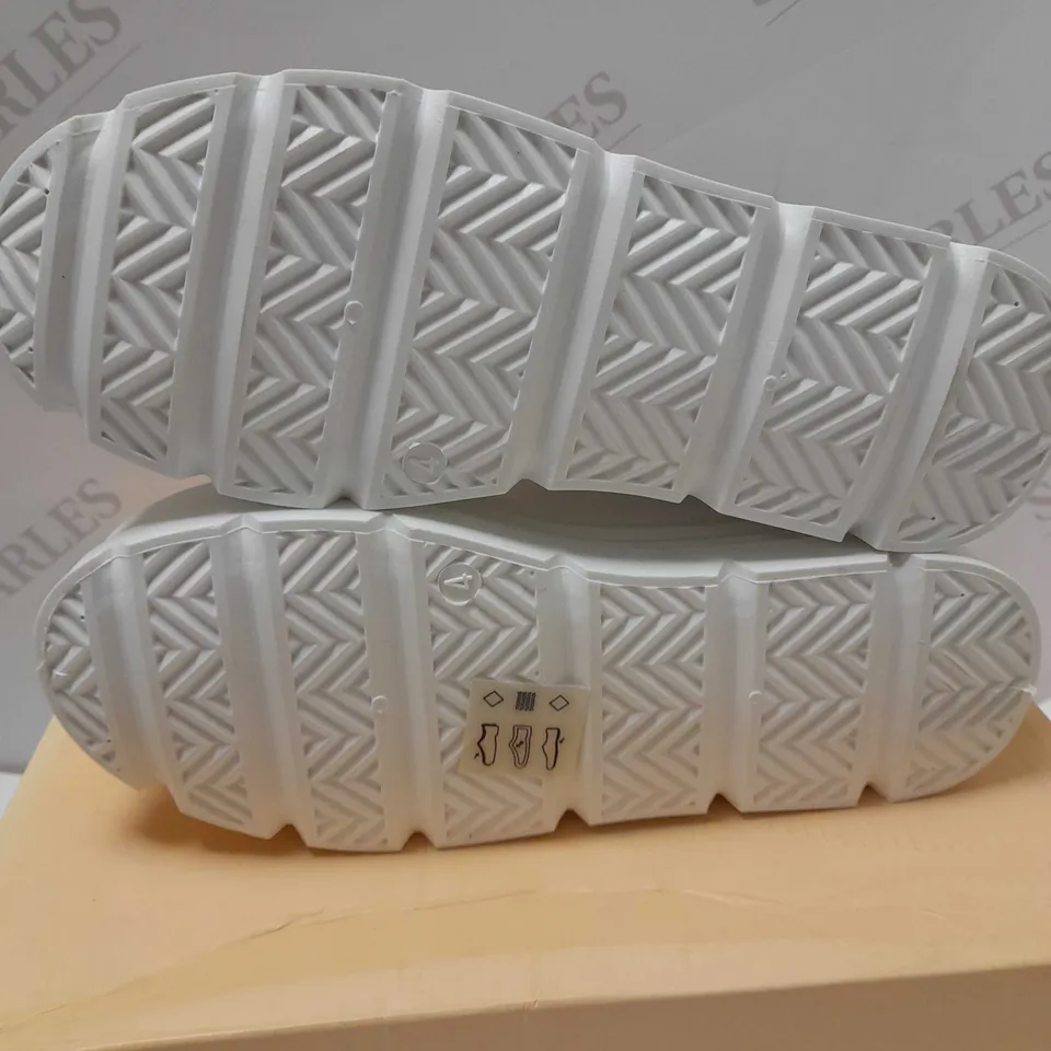 KOI MIYU STAR TRIPLE LAYER WHITE PU TRAINERS - SIZE 4