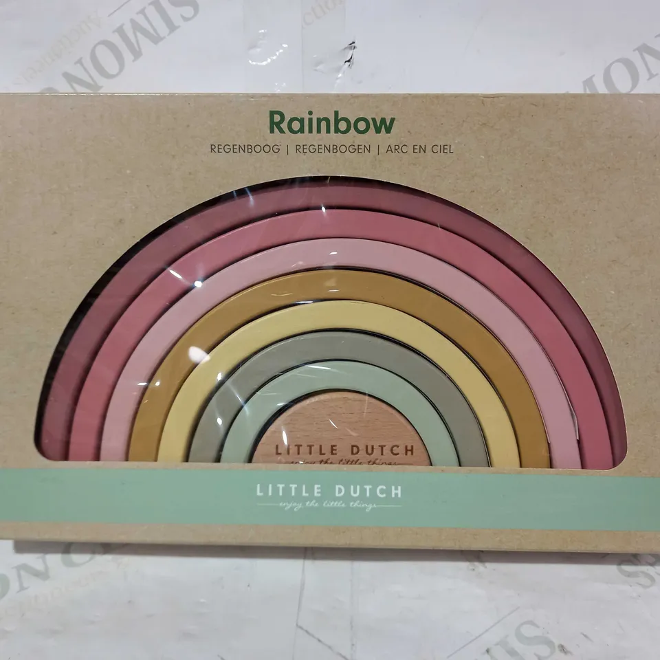 LITTLE DUTCH WOODEN RAINBOW STACKING TOWER