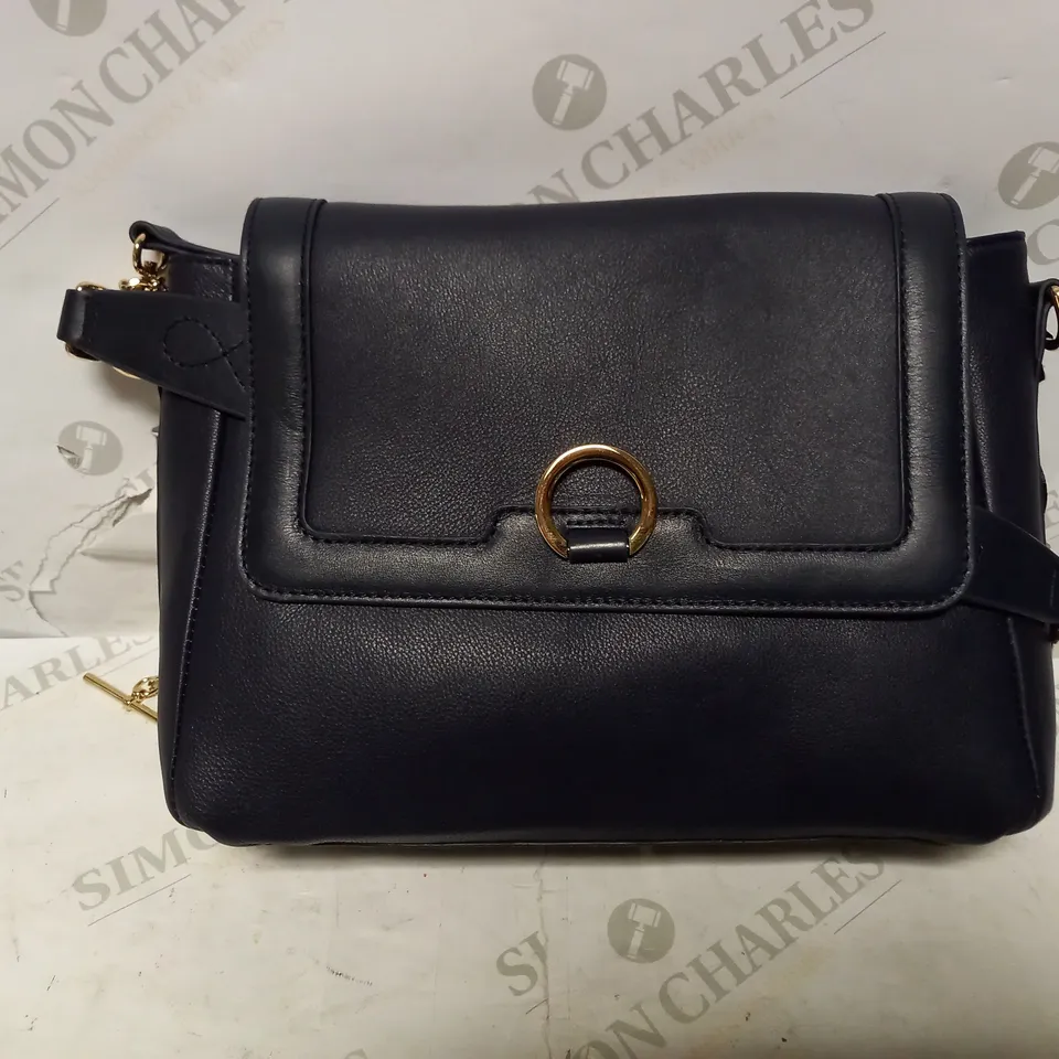 PAUL COSTELLOE THE SERPENTINE HOBO LEATHER BAG - NAVY