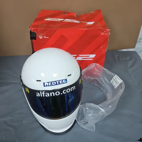 HEDTEC SNELL CMR2016 FIBERGLASS MOTORSPORT HELMET – WHITE, SIZE M