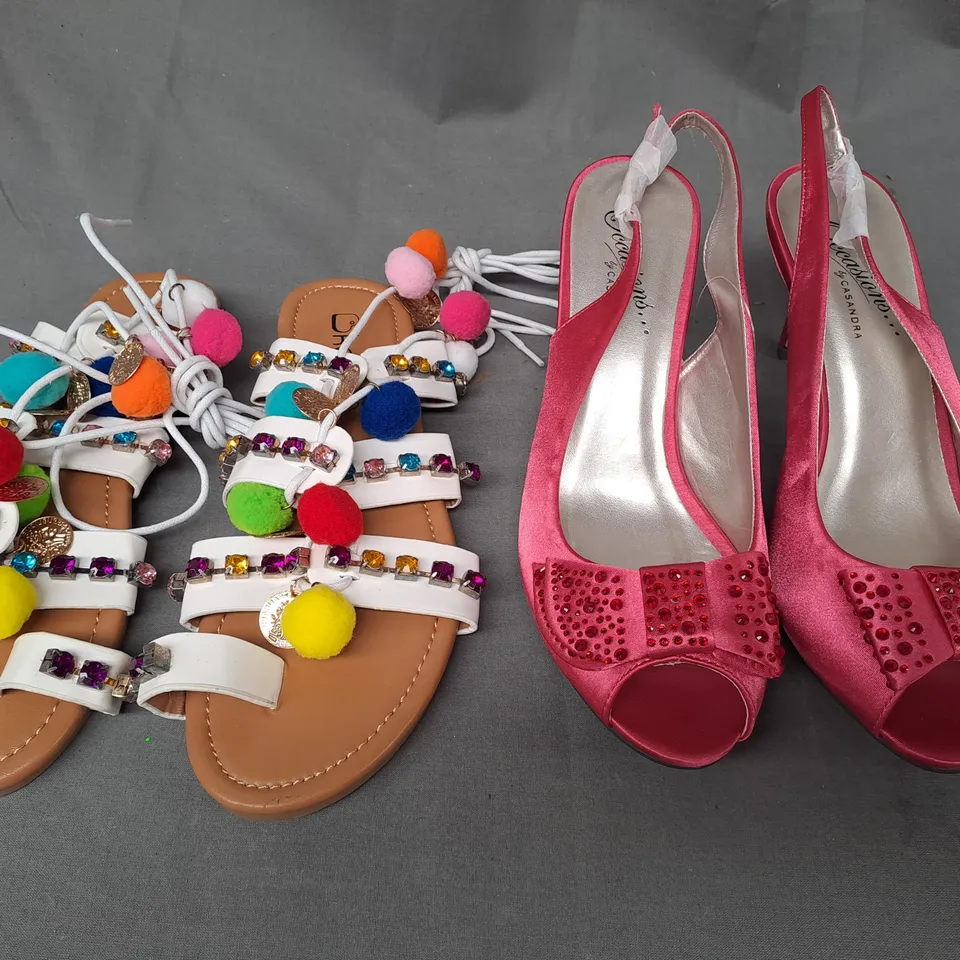 BOX OF APPROXIMATELY 10 ASSORTED PAIRS OF SHOES IN VARIOUS COLOURS, STYLES, AND SIZES