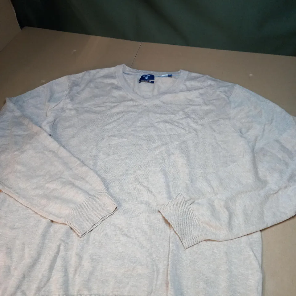 MENS STONE V NECK GANT JUMPER SIZE 2XL