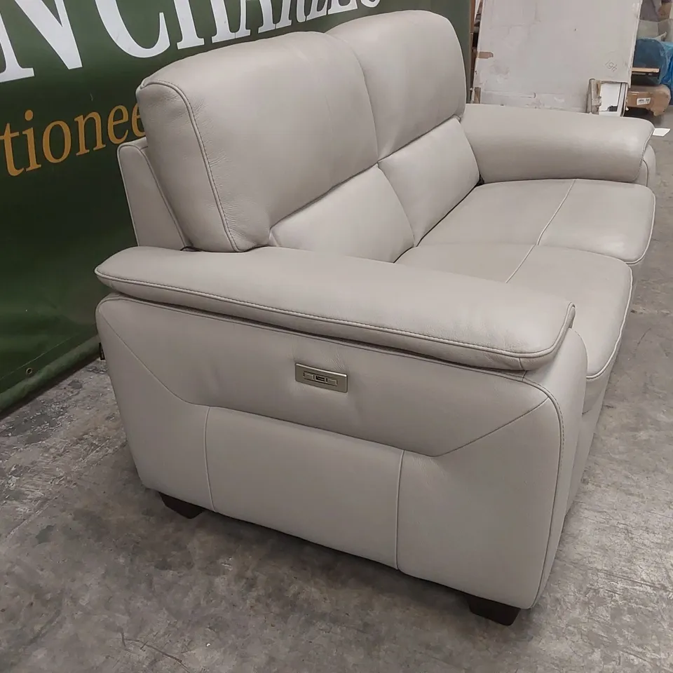 QUALITY DESIGNER ITALIAN MADE GRADO 2 SEATER LEATHER UPHOLSTERED ELECTRIC RECLINER SOFA 