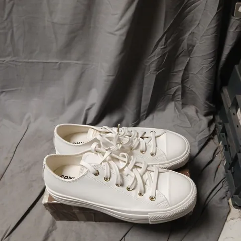 CONVERSE ALL STAR WHITE LOW-TOP SNEAKERS UK SIZE 8