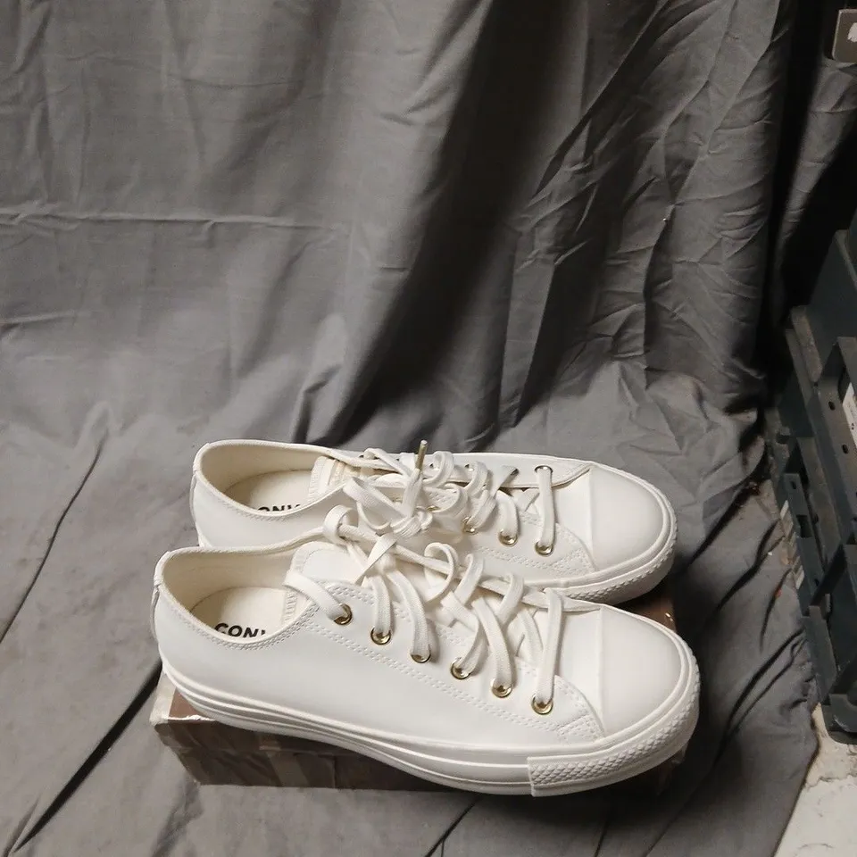 CONVERSE ALL STAR WHITE LOW-TOP SNEAKERS UK SIZE 8 