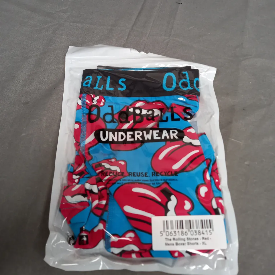 SEALED ODDBALLS UNDERWEAR THE ROLLIGN STONES RED BOXER SHORTS - XL