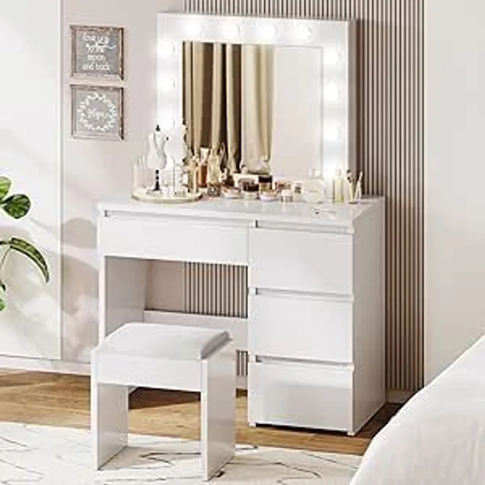 BOXED MIRROR AND STOOL (1 BOX)