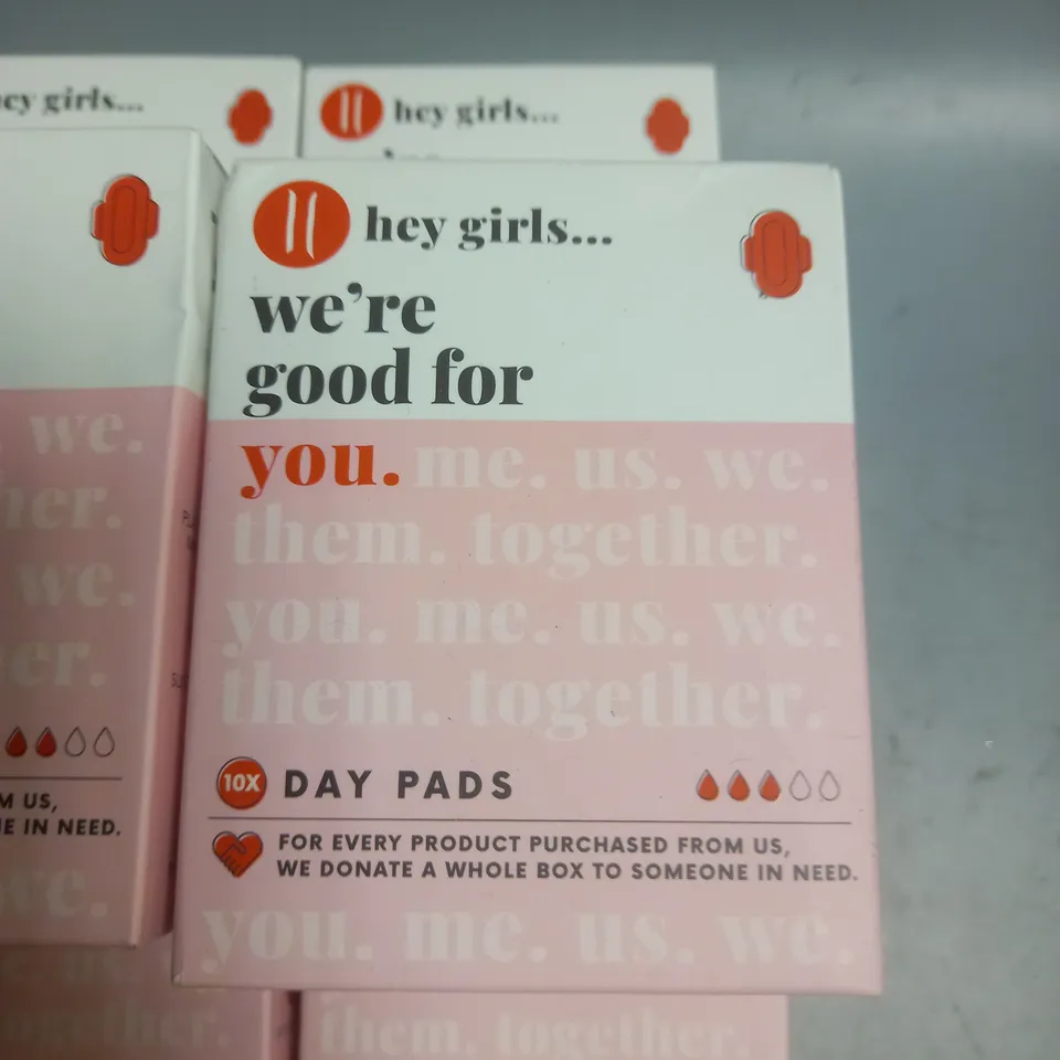 LOT OF 12 10-PACKS OF HEY GIRLS DAY PADS