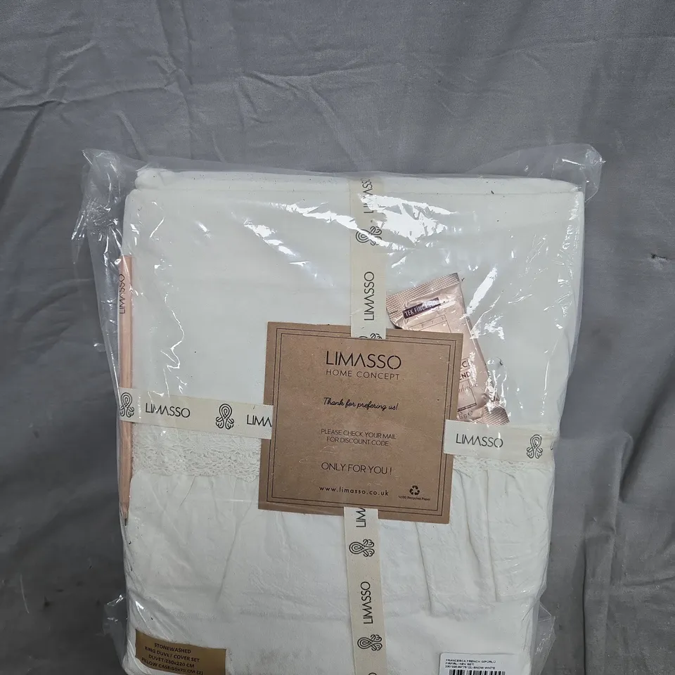 LIMASSO HOME CONCEPT STONEWASHED KING SIZE DUVET COVER SET