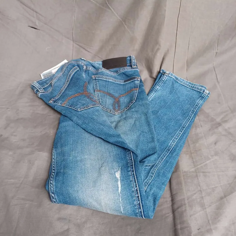 CALVIN KLEIN SLIM FIT JEANS IN DISTRESSED BLUE DENIM SIZE W30 L32