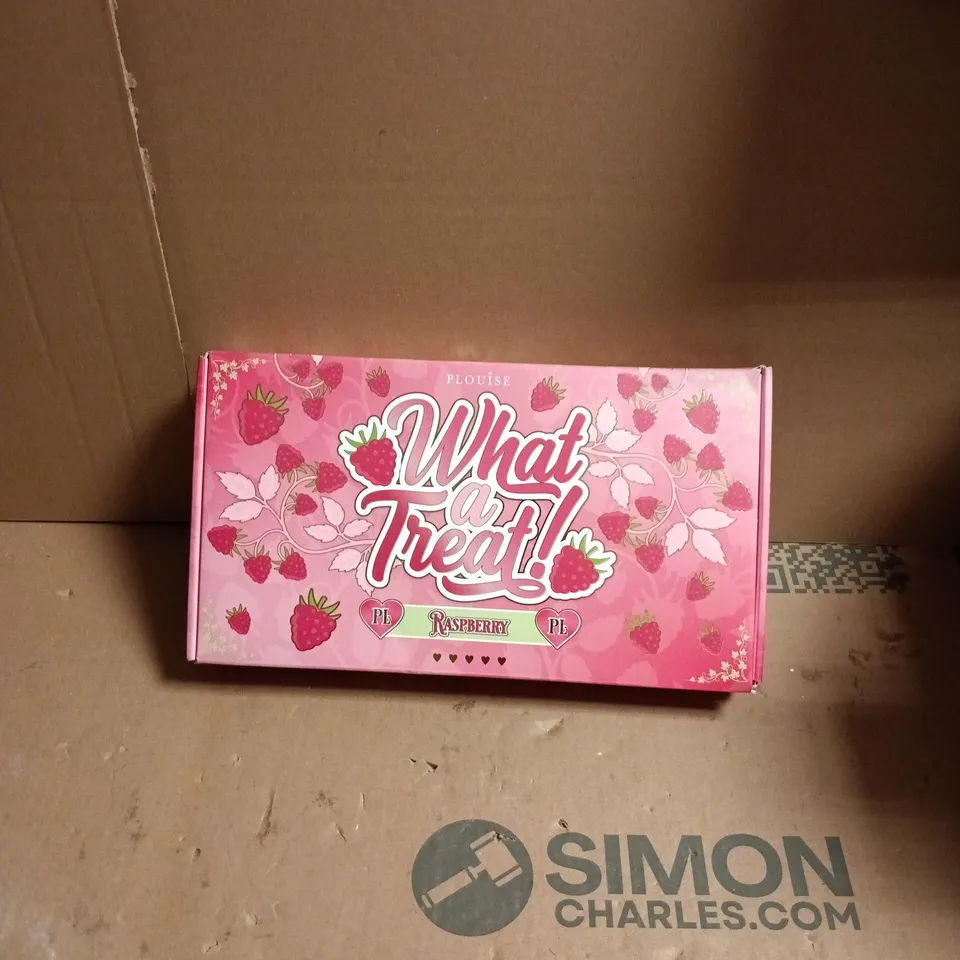 BOXED PLOUISE WHAT A TREAT RASPBERRY COSMETICS BOX 