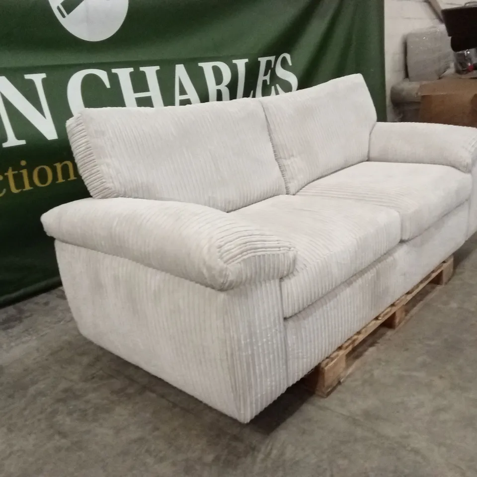 AMALFI STANDARD BACK FABRIC 3 SEATER SOFA - SILVER RRP £579