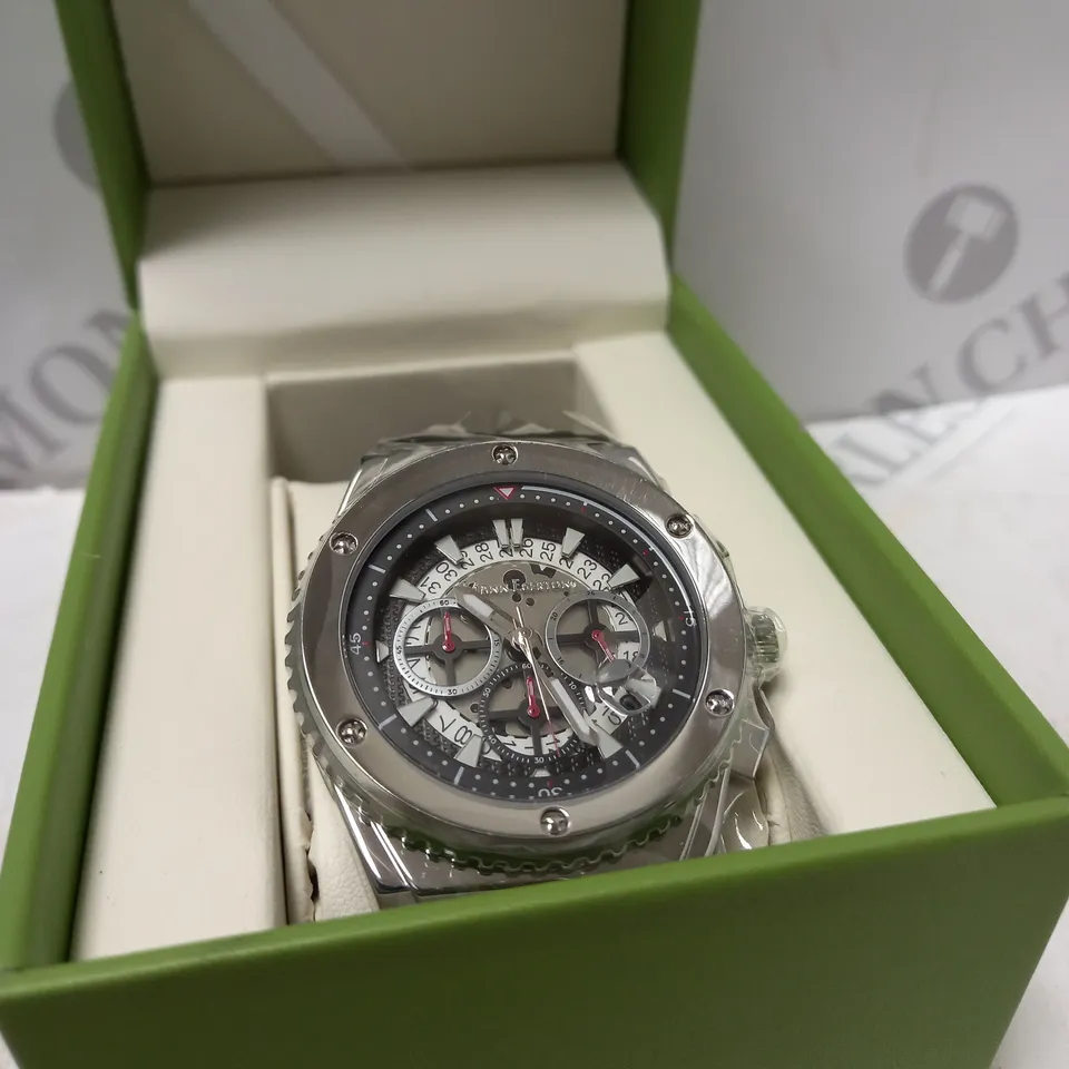 BOXED MANN EGERTON FUSION STEEL RUBBER STRAP WATCH 