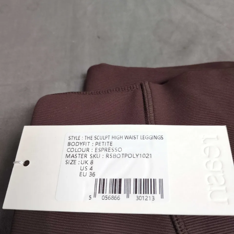REASN THE SCULPT HIGH WAIST LEGGINGS – ESPRESSO, UK 8 (US 4, EU 36)
