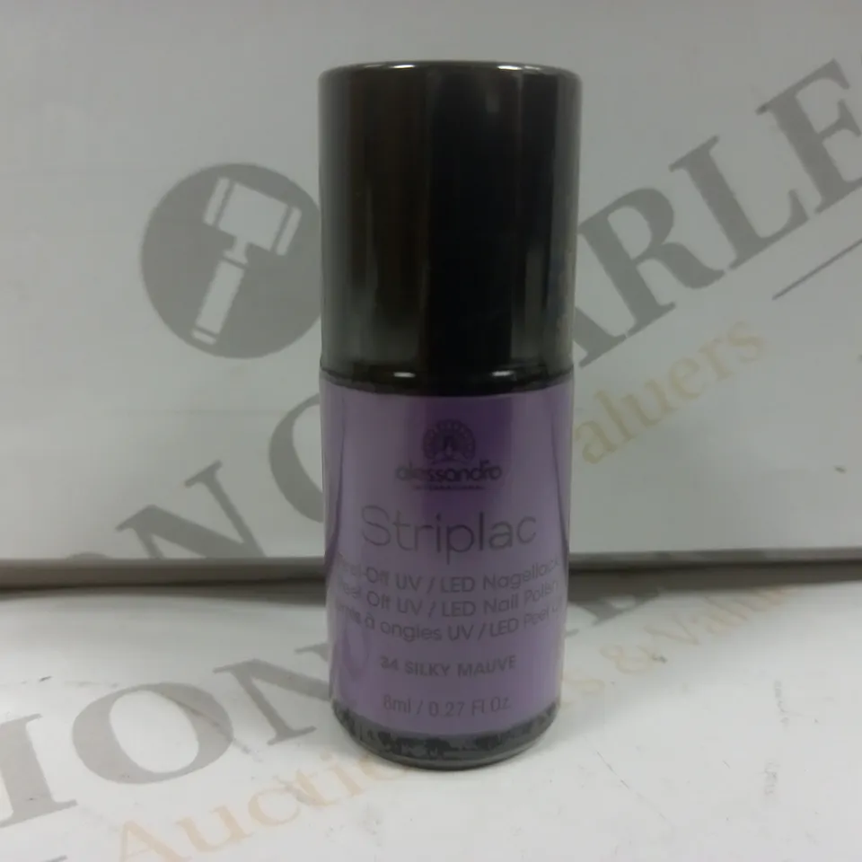 BOX OF APPROX 100 ASSORTED ALESSANDRO STRIPLAC PEEL-OFF UV LED NAIL POLISH #SILKY MAUVE