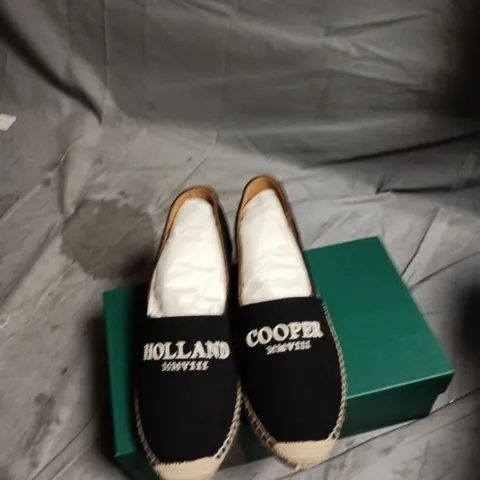 HOLLAND COOPER RIVIERA ESPADRILLE SANDALS – BLACK, UK 6 (EU 39)