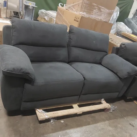 QUALITY DESIGNER SEVILLE 3 SEATER RECLINER SOFA, SLATE GREY CLASSIC PLUSH FABRIC