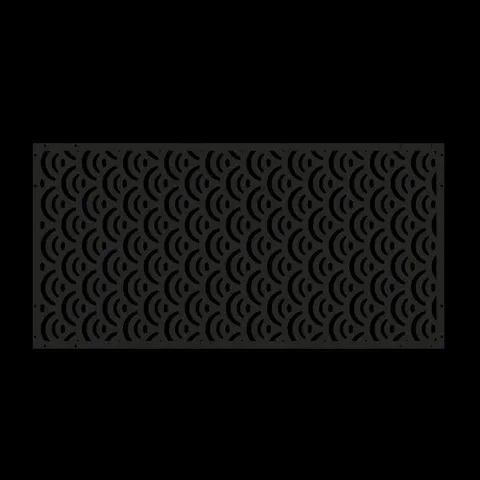 BOXED MODERN WAVE GARDEN SCREEN 120 X 60cm - BLACK (1 BOX)