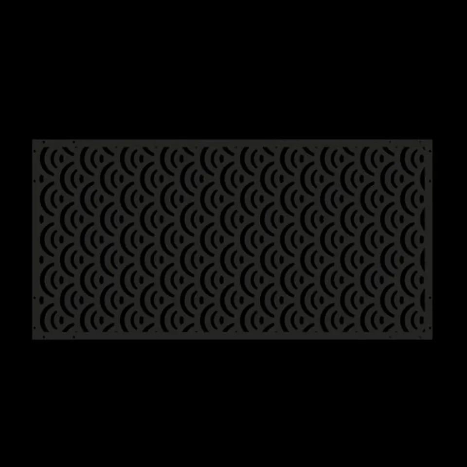 BOXED MODERN WAVE GARDEN SCREEN 120 X 60cm - BLACK (1 BOX)